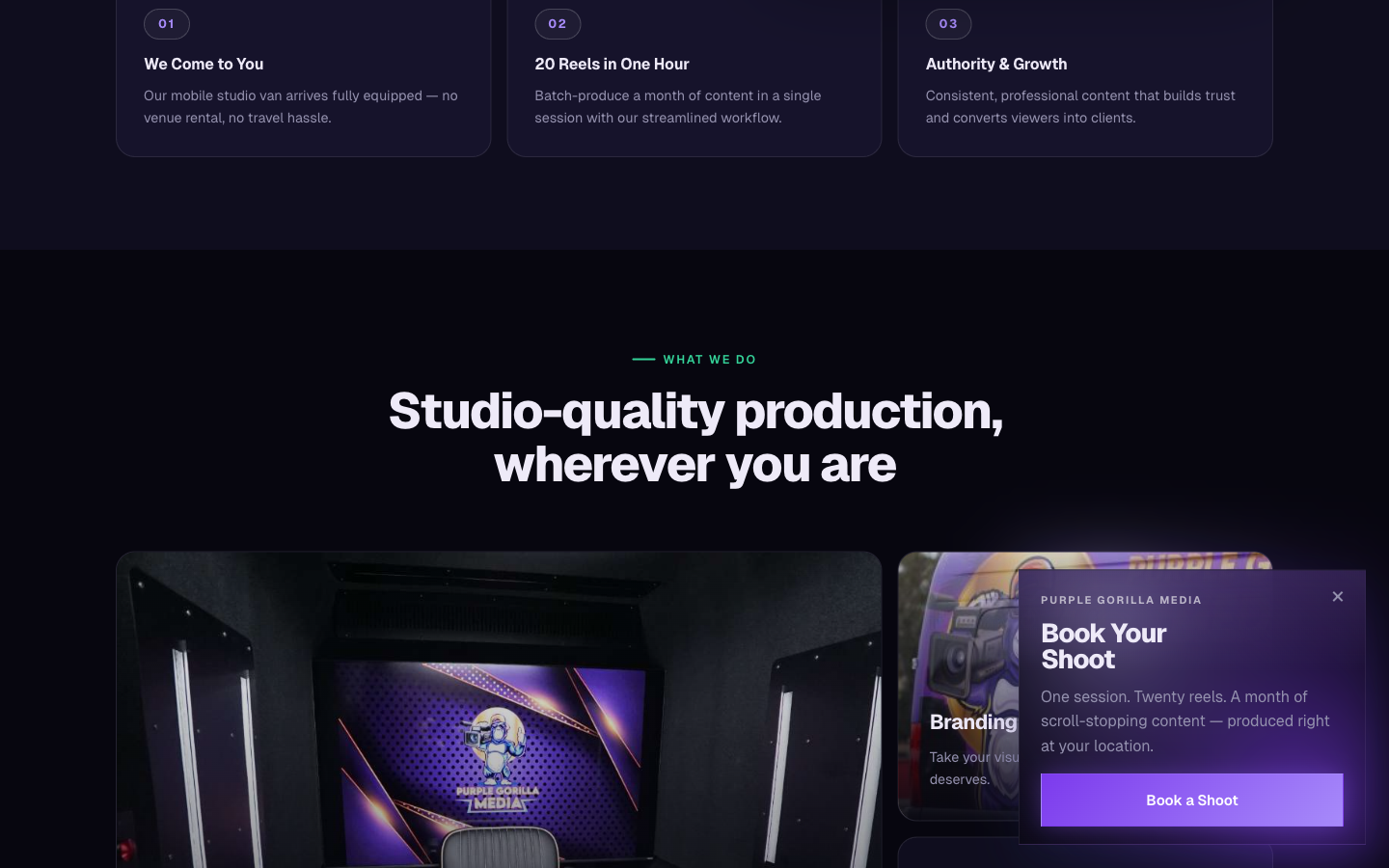Purple Gorilla Media website screenshot