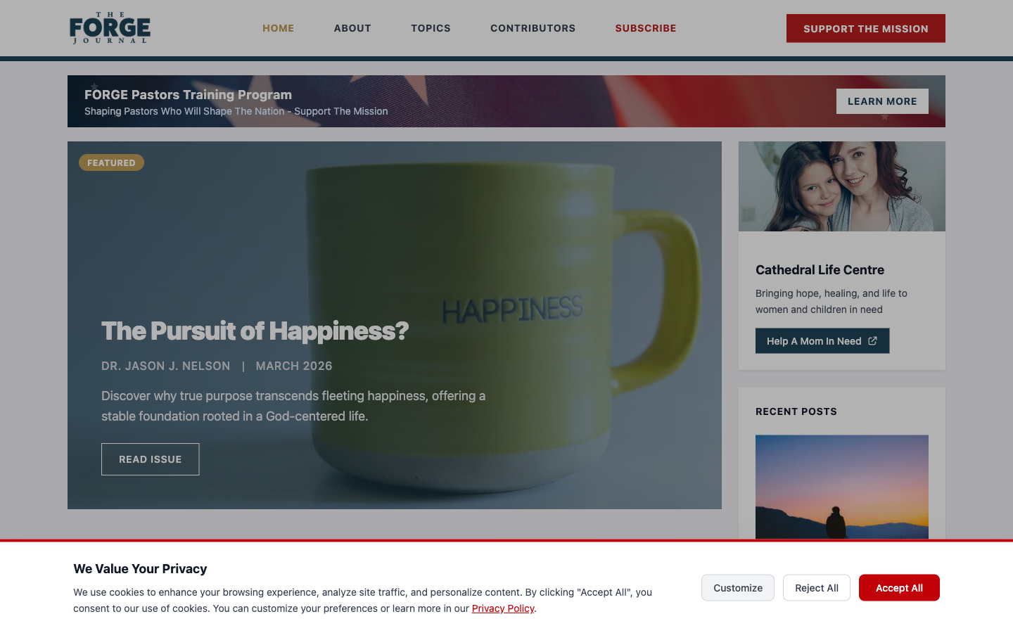 The Forge Journal website screenshot